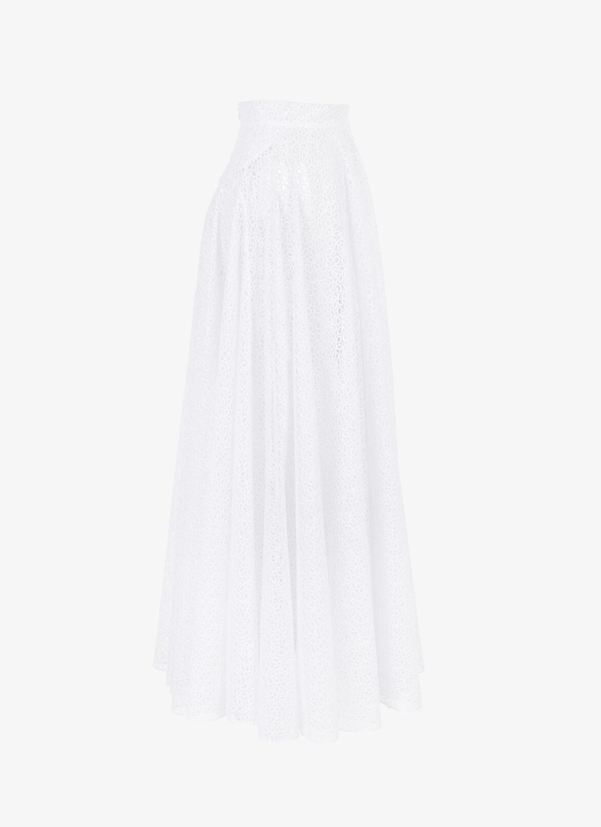 Flowing Macramé Tulle Skirt ALAÏA WHITE FLOWING MACRAMÉ TULLE SKIRT